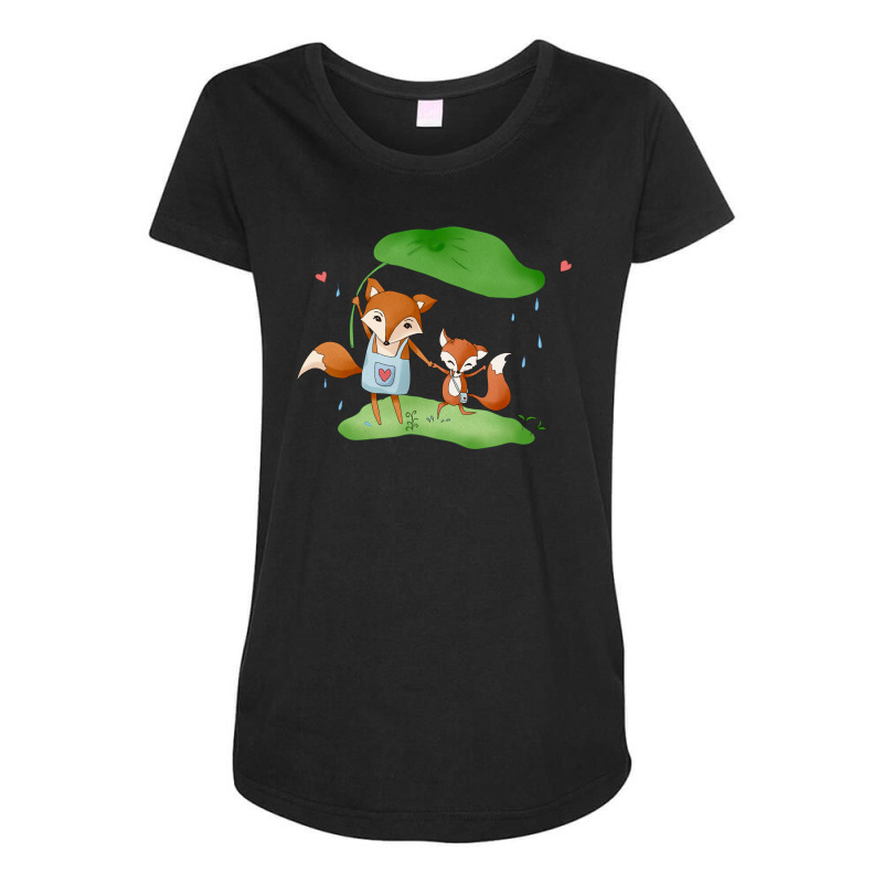 Fox Mother And Fox Baby Maternity Scoop Neck T-shirt by Kimochi | Artistshot