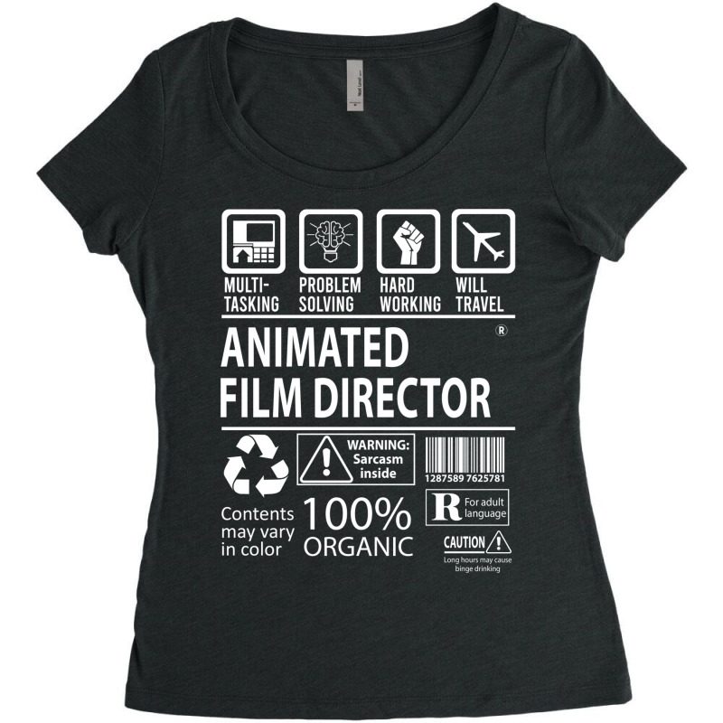 Animated Film Director T   Multitasking Certified Job Gift Item Tee Women's Triblend Scoop T-shirt by bygghalmix | Artistshot