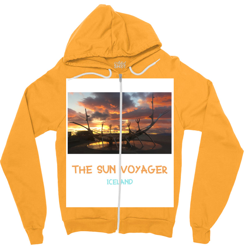 The Sun Voyager From Iceland  Travel 80s Zipper Hoodie | Artistshot