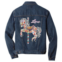 Carousel Horse Vintage Illustration Quilting Style Shirt. Men Denim Jacket | Artistshot