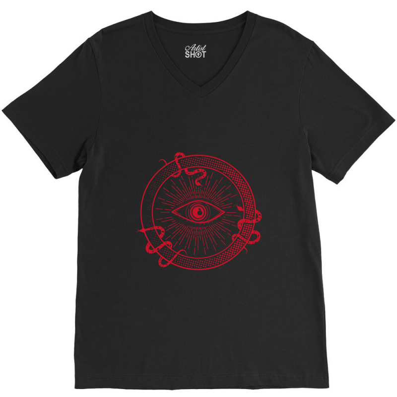 Hypnotic Snake Eye  Mystical Illustration 1 V-Neck Tee by CrystalWanda | Artistshot