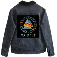 Valknut Vikingviking Norse Runes Viking  Girl Aesthetic Unisex Sherpa-lined Denim Jacket | Artistshot