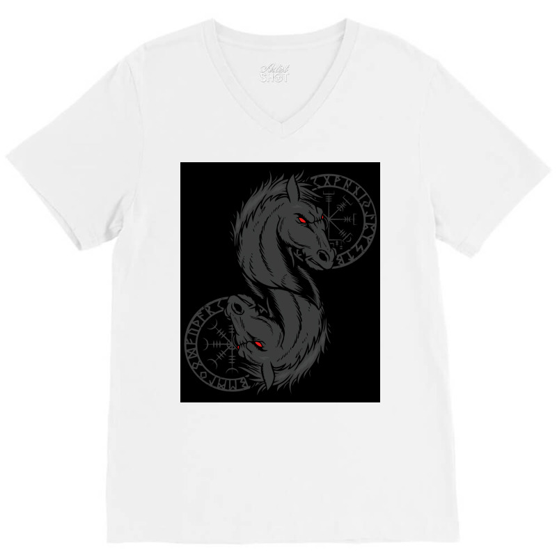 Viking Helm Of Awe Odin Sleipnir Aegishjalmur Classic  Trending Gift V-neck Tee | Artistshot