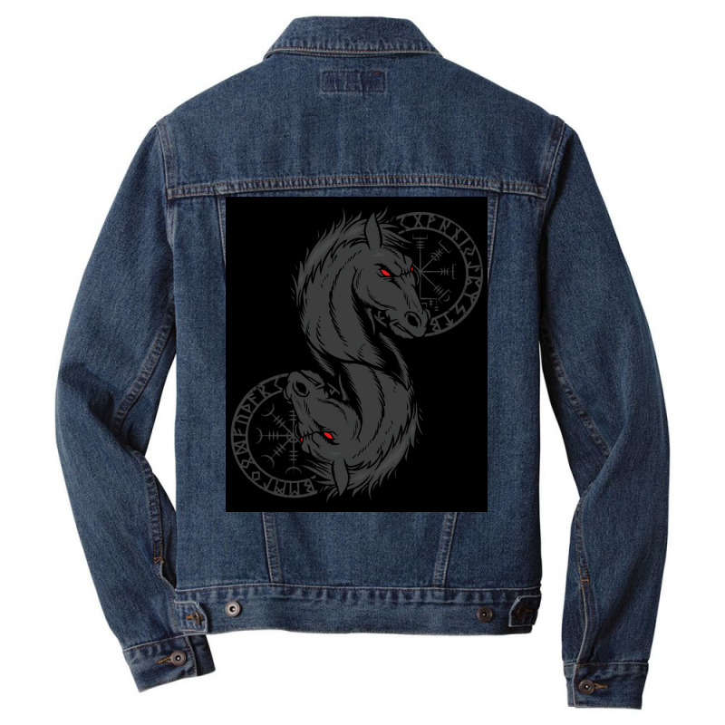 Viking Helm Of Awe Odin Sleipnir Aegishjalmur Classic  Trending Gift Men Denim Jacket | Artistshot