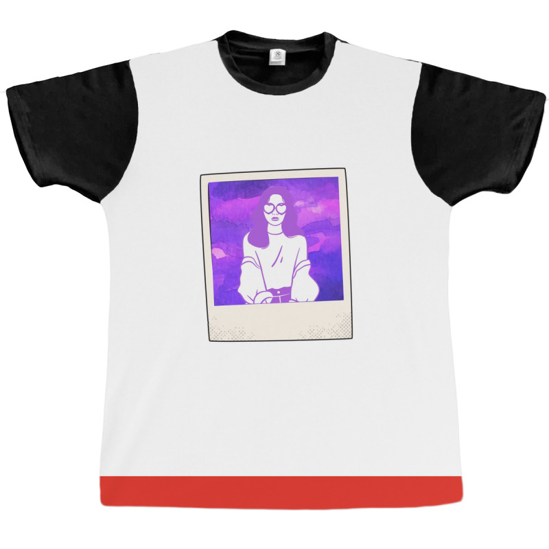 Purple Girl Polaroid Sleeveless Stars Summer Graphic T-shirt | Artistshot