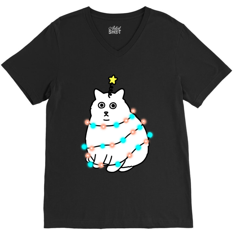 Christmas Cat V-neck Tee | Artistshot