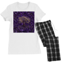 Tree Of Life Yggdrasil Amethyst And Gold  Aesthetic Yellow Women's Pajamas Set | Artistshot