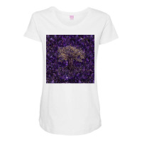 Tree Of Life Yggdrasil Amethyst And Gold  Aesthetic Yellow Maternity Scoop Neck T-shirt | Artistshot