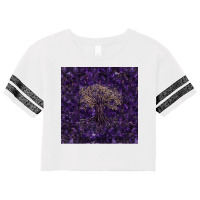 Tree Of Life Yggdrasil Amethyst And Gold  Aesthetic Yellow Scorecard Crop Tee | Artistshot