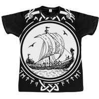 Viking Ship Boat Runes Wikinger Vikings  Quote Hippie Graphic T-shirt | Artistshot