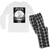 Viking Ship Boat Runes Wikinger Vikings  Quote Hippie Men's Long Sleeve Pajama Set | Artistshot