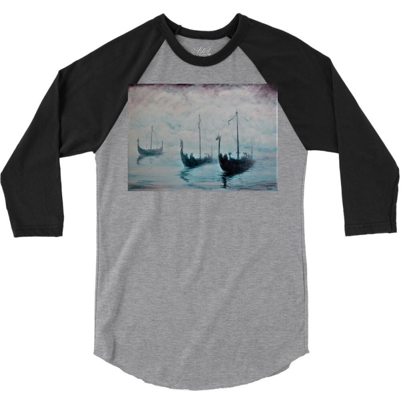 Viking Ships From The Mist  Girl Vintage Vintage 3/4 Sleeve Shirt | Artistshot