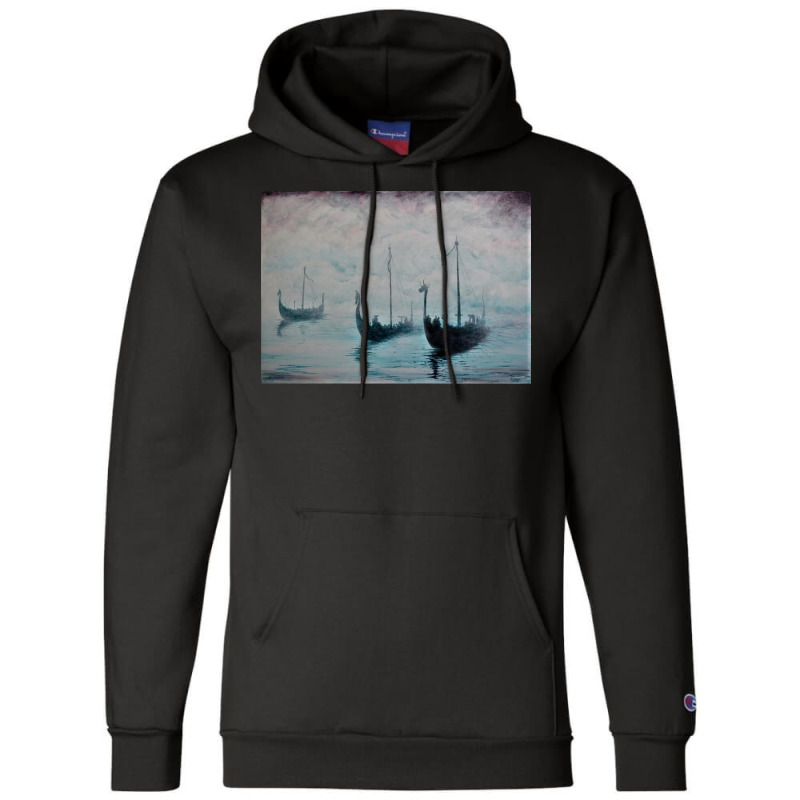 Viking Ships From The Mist  Girl Vintage Vintage Champion Hoodie | Artistshot