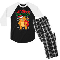 Christmas Cat Sweet Christmas Animals Kitten Men's 3/4 Sleeve Pajama Set | Artistshot