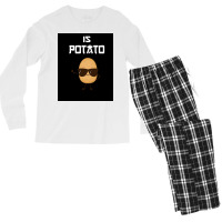 Is Potato As Seen On Late Night Television Poster Girl Men's Long Sleeve Pajama Set | Artistshot