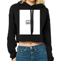 Sensitive Savage Poster 70s Cropped Hoodie | Artistshot