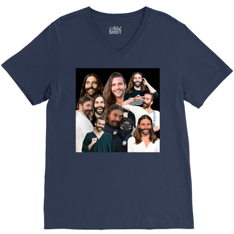 Jonathan Van Ness Jvn Sticker Packs Montage Collection Cool Crazy Cute V-Neck Tee by taboragriggsu | Artistshot