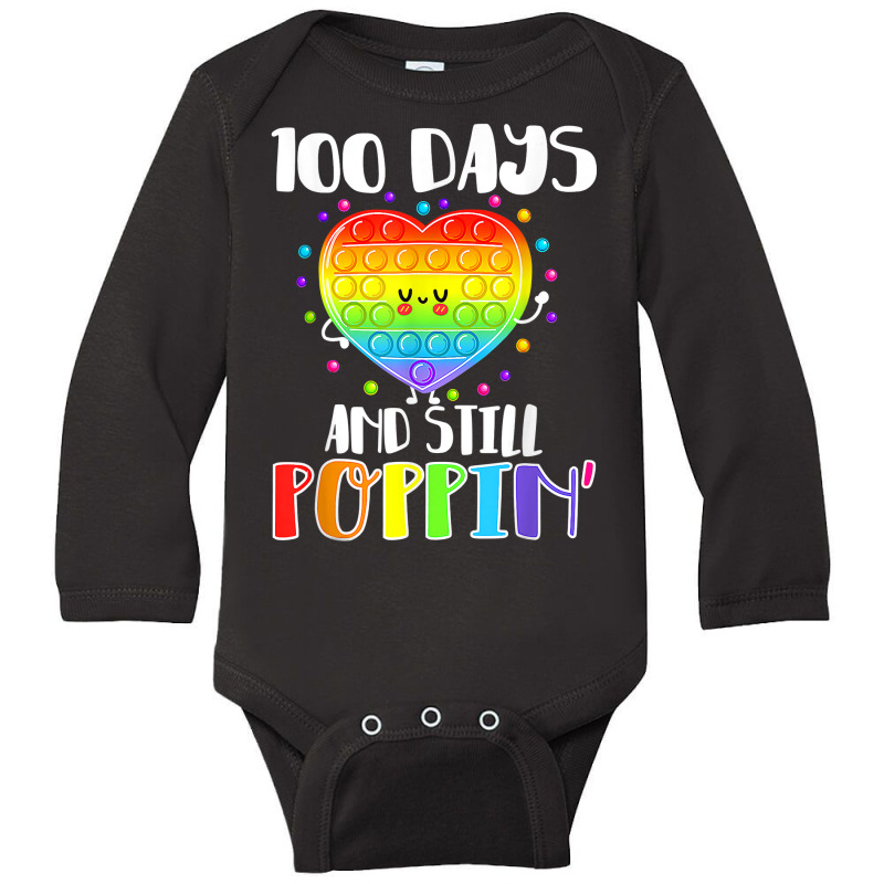 Happy 100 Days Of School And Still Poppin 100th Day Pop It T Shirt Long Sleeve Baby Bodysuit | Artistshot