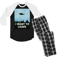 I Want To Beleave Xfiles Variation Poster Humor Men's 3/4 Sleeve Pajama Set | Artistshot