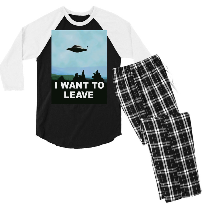 I Want To Beleave Xfiles Variation Poster Humor Men's 3/4 Sleeve Pajama Set by mongefelson2 | Artistshot