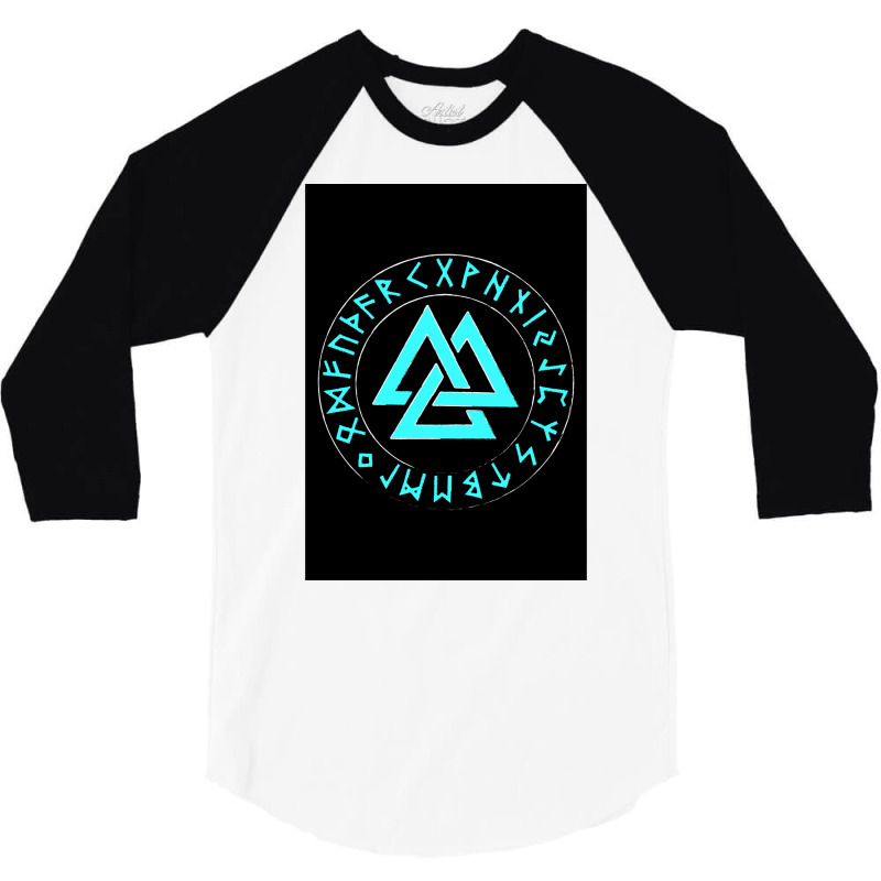 Viking Valknut Runes  Retro Stars 3/4 Sleeve Shirt | Artistshot