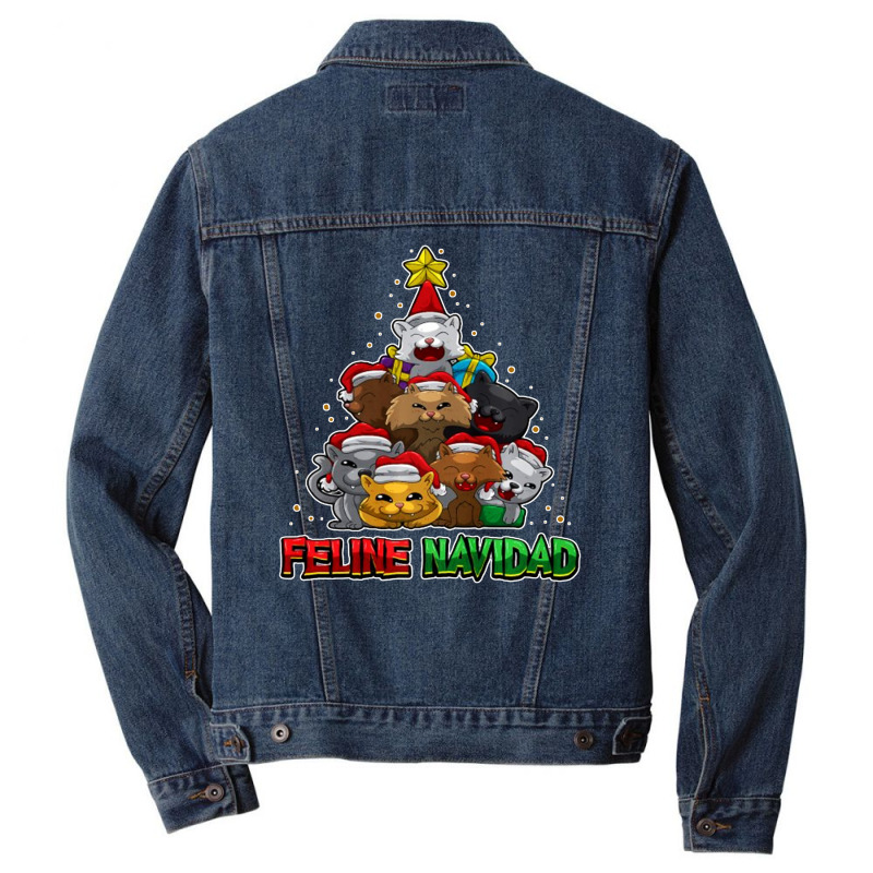 Feliz Navidad – Merry Christmas For Cats Men Denim Jacket | Artistshot