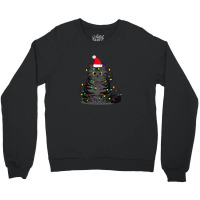 Funny Christmas Cat With Fairy Lights And A Christmas Hat Crewneck Sweatshirt | Artistshot