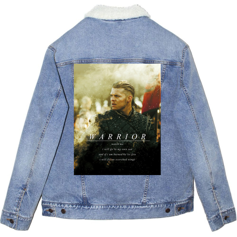 Warrior Watch Me  Vintage Travel Unisex Sherpa-Lined Denim Jacket by cuestapinnb | Artistshot