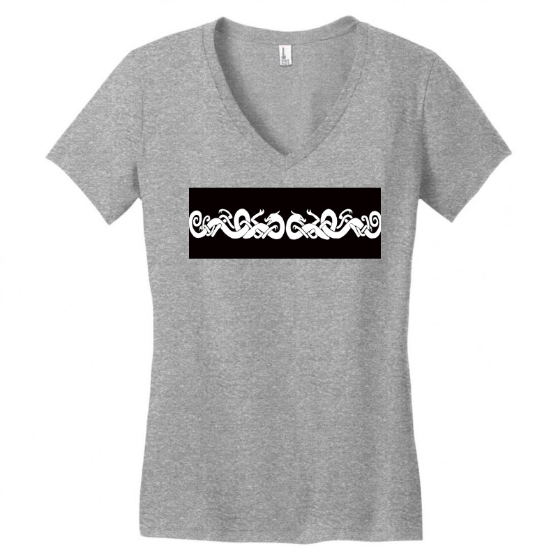 Viking Dragon Knot Work Norse Dragons  Girl Cute Women's V-Neck T-Shirt by enmanmohard | Artistshot