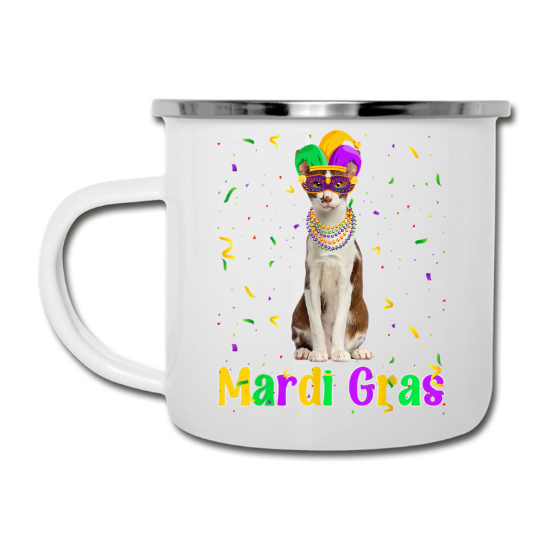 Funny Oriental Cat Mardi Gras Meowdi Gras Kitten Mask T Shirt Camper Cup | Artistshot