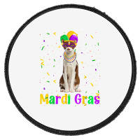 Funny Oriental Cat Mardi Gras Meowdi Gras Kitten Mask T Shirt Round Patch | Artistshot