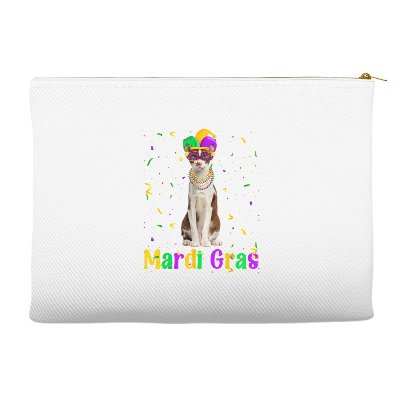 Funny Oriental Cat Mardi Gras Meowdi Gras Kitten Mask T Shirt Accessory Pouches | Artistshot