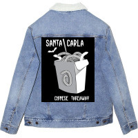 Santa Clara Chinese Takeaway Minimalist Tv Amp Design Film Amp Tv Art Unisex Sherpa-lined Denim Jacket | Artistshot