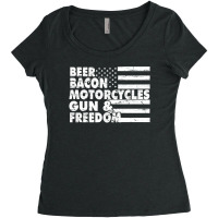 Beer Bacon Motorcycles Freedom Women's Triblend Scoop T-shirt | Artistshot