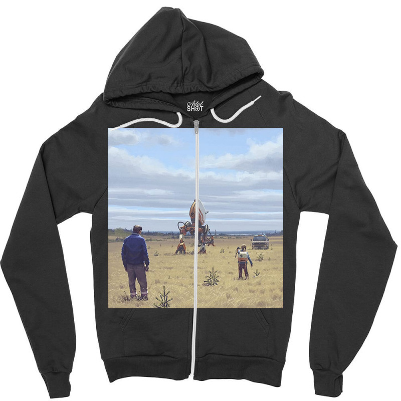 Tales From The Loop  Child Found Object Chiffon Cute Boy Zipper Hoodie | Artistshot