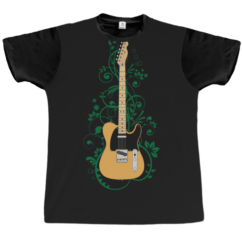 Butterscotch Tstyle Electric Guitar Flowering Vines Graphic T-shirt | Artistshot