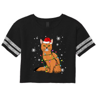 Somali Cat Christmas Lights Christmas Cat Santa Hat Scorecard Crop Tee | Artistshot