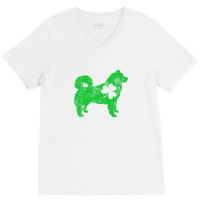 Alaskan Malamute St Patricks Day Boys Girls Shamrock Dog V-neck Tee | Artistshot