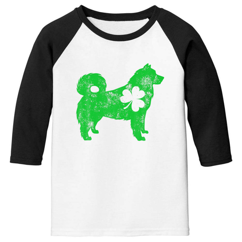 Alaskan Malamute St Patricks Day Boys Girls Shamrock Dog Youth 3/4 Sleeve | Artistshot