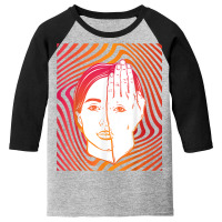 Girl With Eye On Hand Psychedelic Hypnotic Background T Shirt Youth 3/4 Sleeve | Artistshot