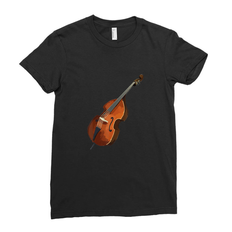 Contrabass Double Bass Music S Ladies Fitted T-Shirt by JeffAVanduyn | Artistshot