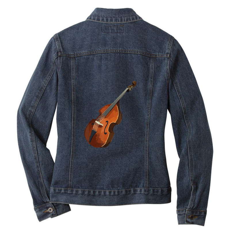 Contrabass Double Bass Music S Ladies Denim Jacket by JeffAVanduyn | Artistshot