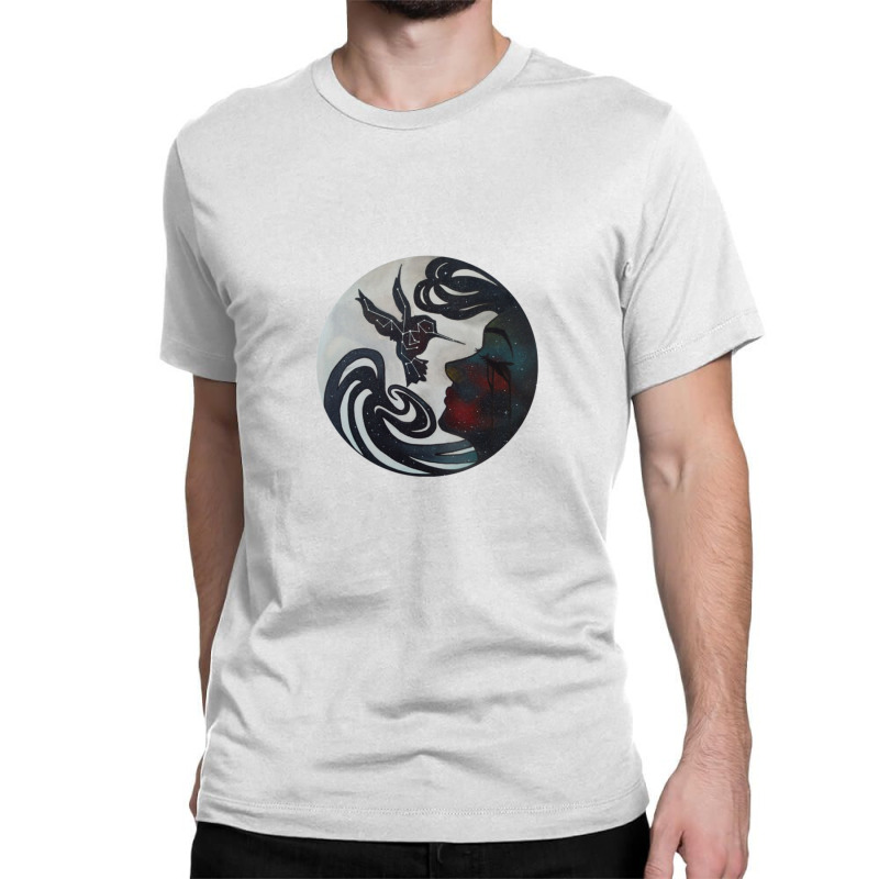 Black Bird Star Line 1 Classic T-shirt by RoselleLaroque | Artistshot