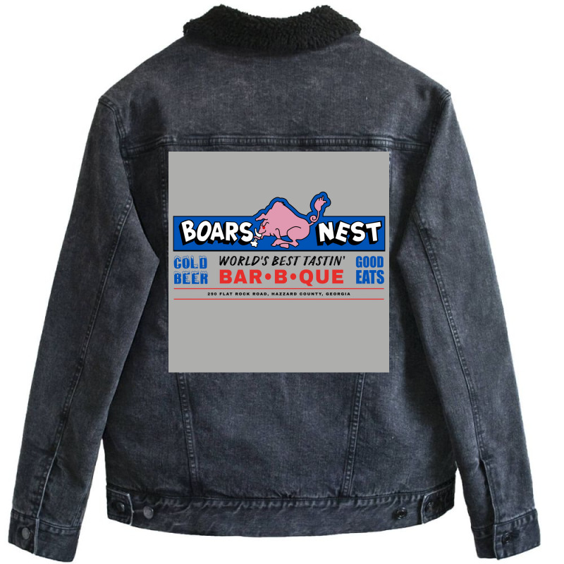 The Boars Nest Hazzard County Poster Cool Unisex Sherpa-Lined Denim Jacket by sivelslebeckl | Artistshot