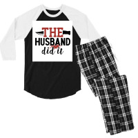 The Hus Did It Funny Crime Poster Boy Men's 3/4 Sleeve Pajama Set | Artistshot