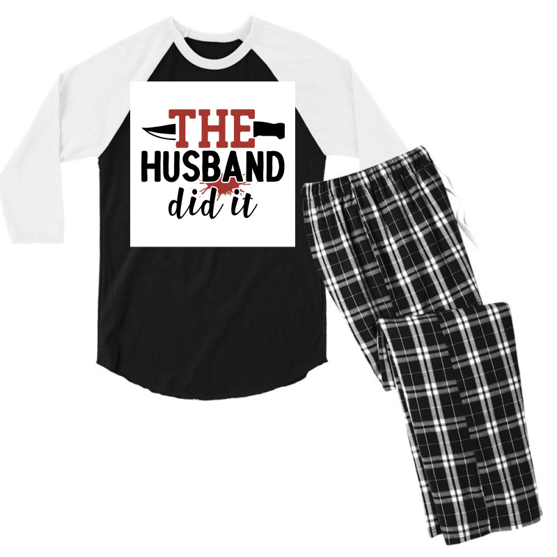 The Hus Did It Funny Crime Poster Boy Men's 3/4 Sleeve Pajama Set by sivelslebeckl | Artistshot