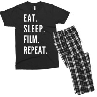 Eat Sleep Film Repeat Classic Funny 70s Men's T-shirt Pajama Set | Artistshot