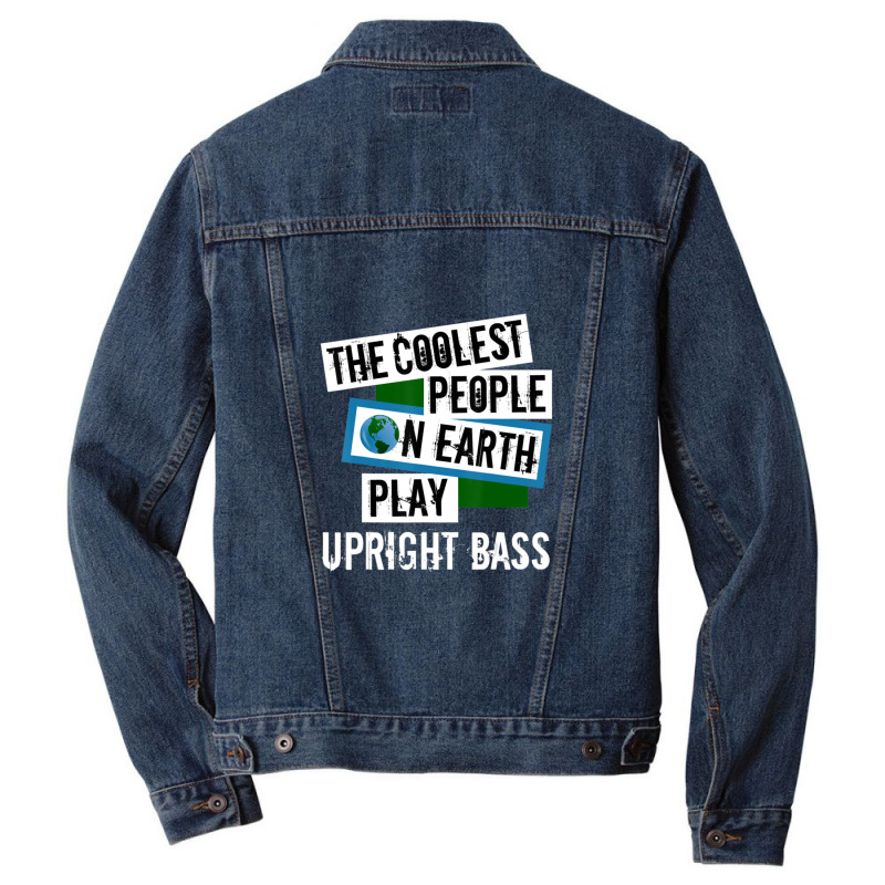 Coolest People On Earth Play Upright Bass String Instrument Men Denim Jacket | Artistshot