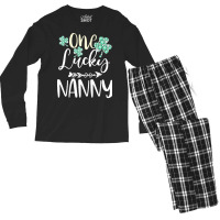 One Lucky Nanny Shamrock T  Shirt One Lucky Nanny Diamond Shamrock Pat Men's Long Sleeve Pajama Set | Artistshot