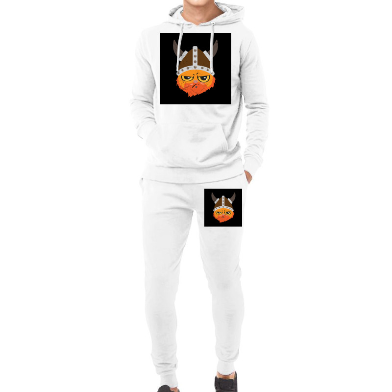 Viking Cat Cat Viking Helmet Emotion Gift  Retro Hipster Hoodie & Jogger Set | Artistshot